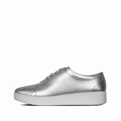 Fitflop Rally Leather - Sneaker Damen - Silber (UDN297640)